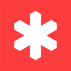 red background with white asterik