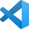 blue abstract logo similar to a ribbon rotated clockwise